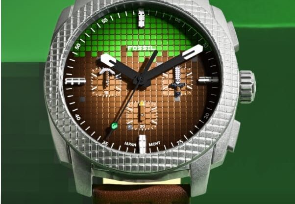 Limited Edition Fossil X Minecraft Watch with Iconic Game Design